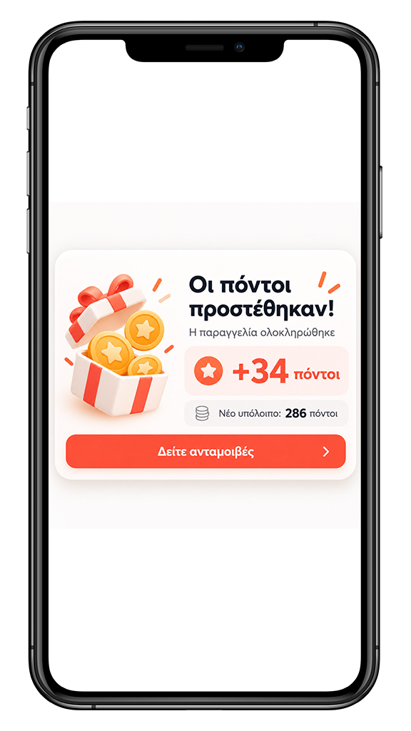 Αυτόματη πίστωση πόντων μετά την παραγγελία